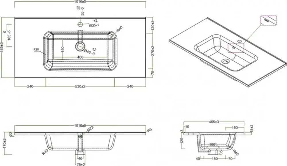 Раковина керамическая BelBagno BB1000ETL
