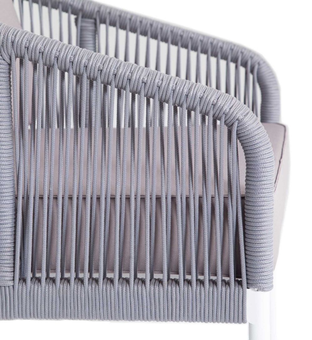 "Канны" лаунж-зона 4-местная плетеная из роупа (веревки), цвет светло-серый