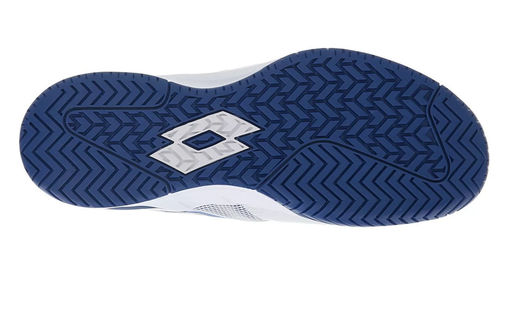 Мужские кроссовки теннисные Lotto Mirage 200 SPD - all white/blue 295c/royal gem