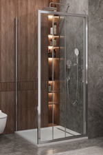 Душевой уголок Cezares MOLVENO-AHF-31-100/90-C-CR-IV, 100х90х195, профиль хром, стекло прозрачное