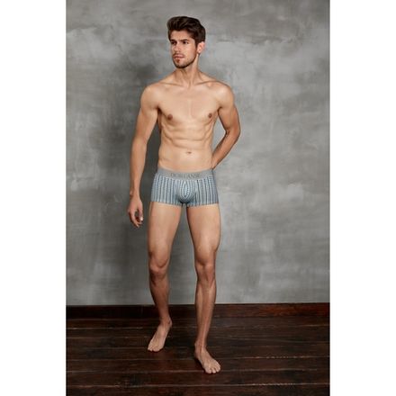 Мужские трусы боксеры белые с принтом клетка 1764