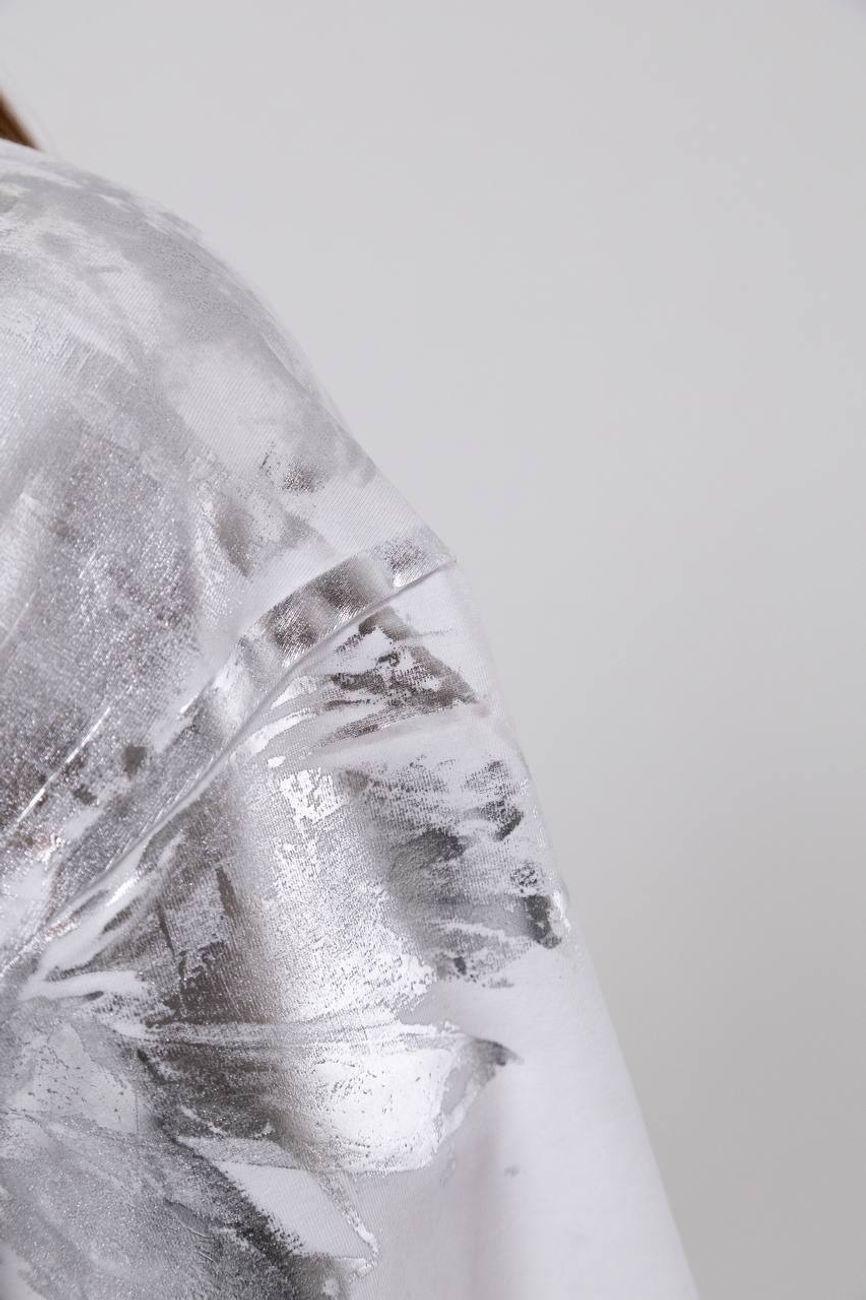 Футболка с напылением  "Серебро"