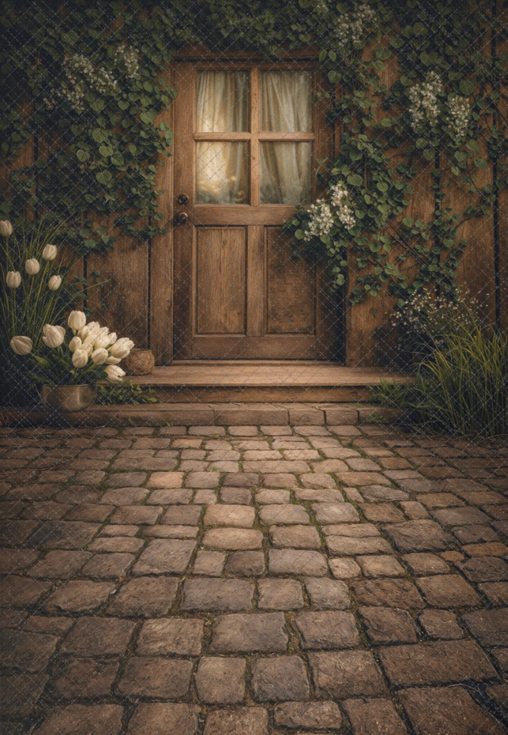 Дверь - зелень - фон неопреновый