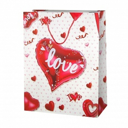 Пакет подарочный Шарики-валентинки Дизайн №4, 32*26*10 см.
