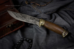 Туристический нож Дрофа украшенная Латунью