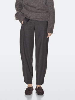 Massimo Dutti Лоферы из натуральной кожи с бантом на воротнике, коричневый