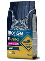 Сухой корм Monge Cat BWild LOW Hare для взрослых кошек, низкозерновой из мяса зайца 1,5 кг