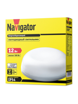 Светильник светодиодный 71 580 NBL-R2-12-4K-IP54-LED 12Вт 4000К IP54 900лм ЖКХ круг бел. Navigator 71580