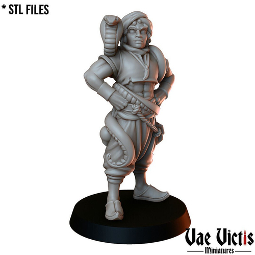 Человек Заклинатель змей Друид Шаман Маг Волшебник миниатюра для dnd, днд, pathfinder, фентези, Настольная игра, НРИ, Варгейм, РПГ