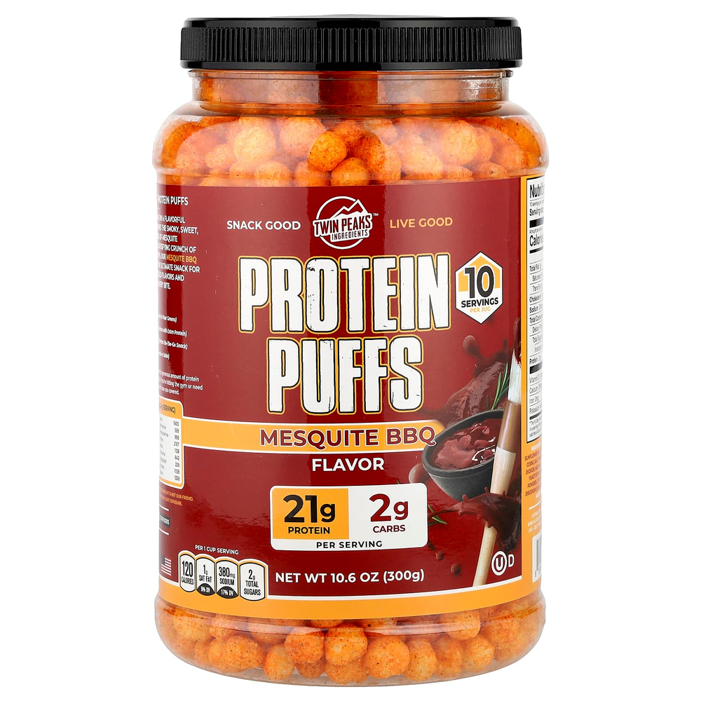 Twin Peaks Ingredients, Protein Puffs, барбекю из мескита, 300 г (10,6 унции)