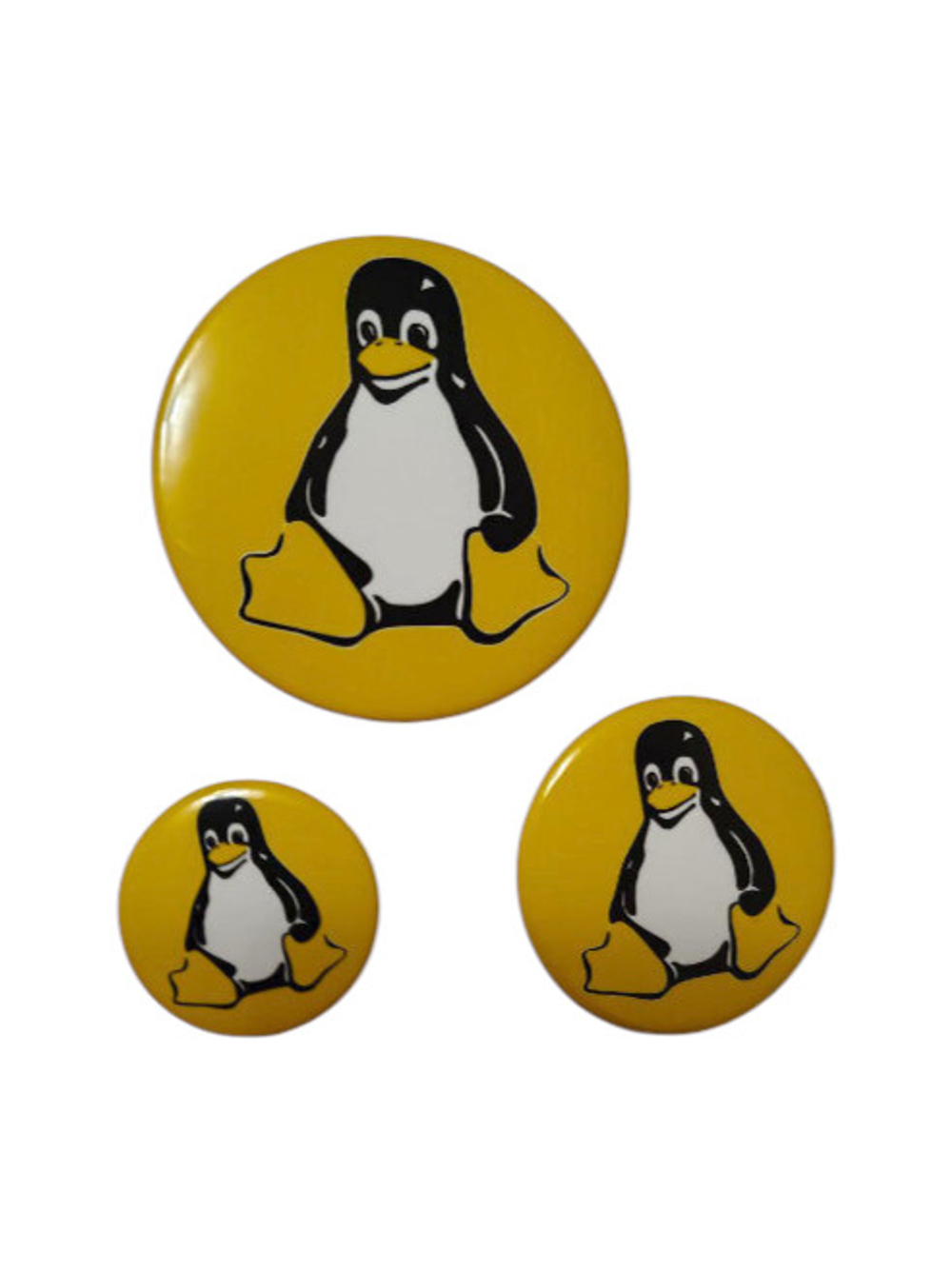 Значок Tux 37 мм круглый, янтарный