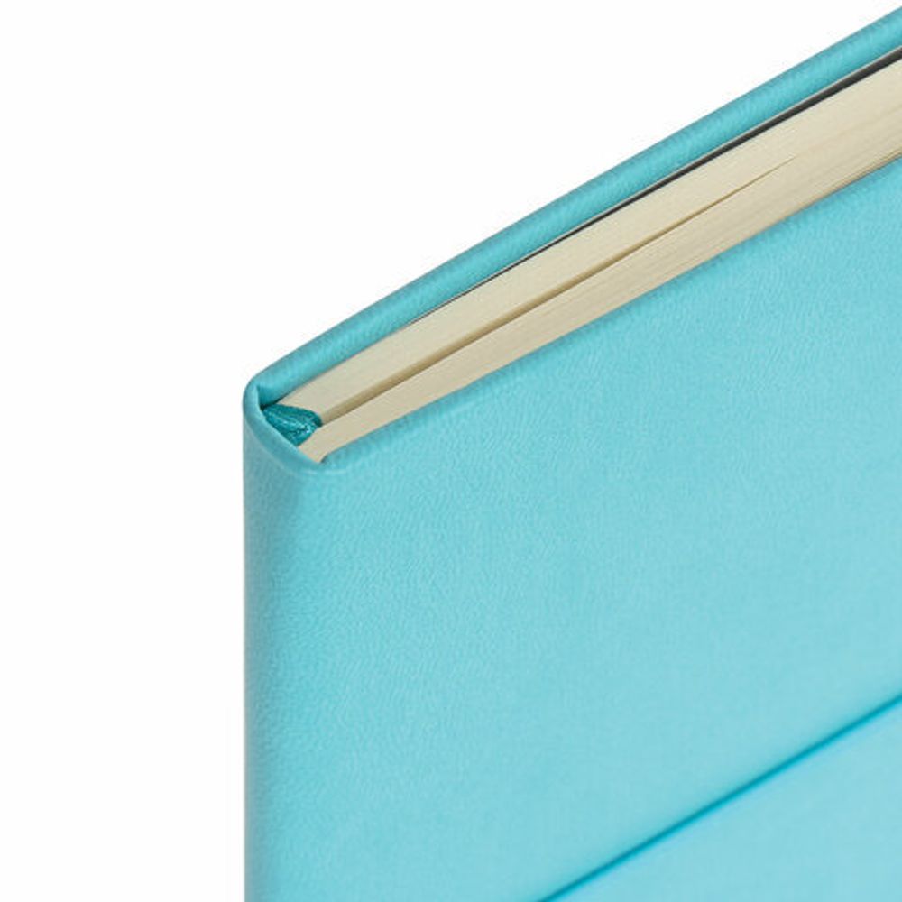 Блокнот в клетку с резинкой А5 (148x218 мм), 80 л., под кожу бирюзовый BRAUBERG "Metropolis X", 111035