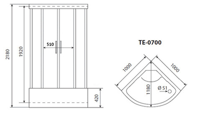 Душевая кабина Timo TE-0700P
