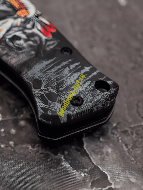 Складной нож тактический BOKER Черный с рисунком