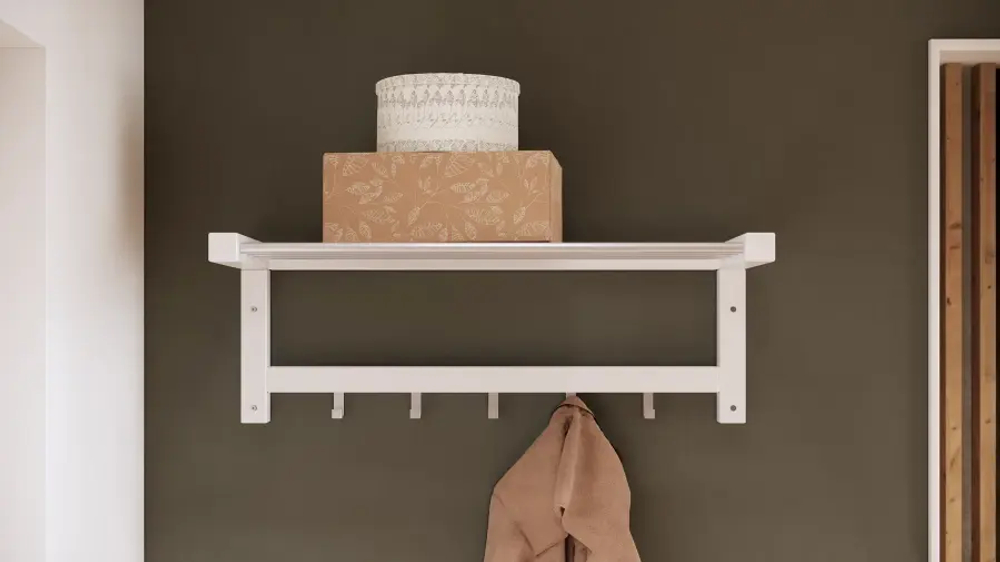 Вешалка - аналог IKEA/МИЧА/ИКЕА, 82x33см, белый