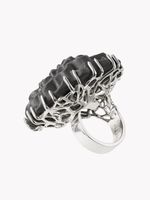 Кольцо Георгин XL, серый фарфор