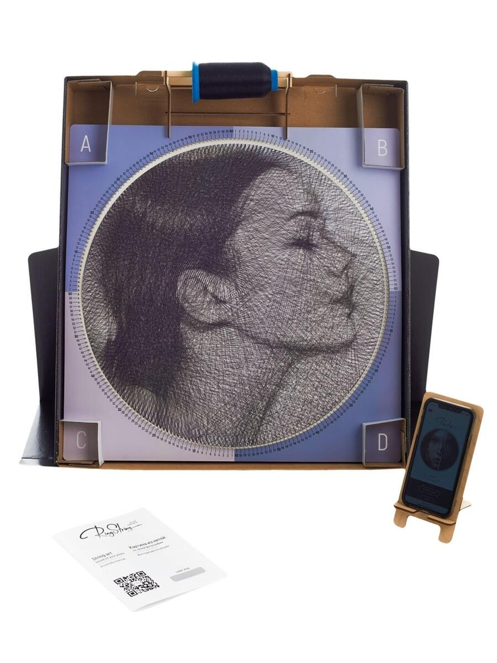 Фотокартина нитями RingString своими руками, основа картины квадрат, создается нитями по вашей фотографии