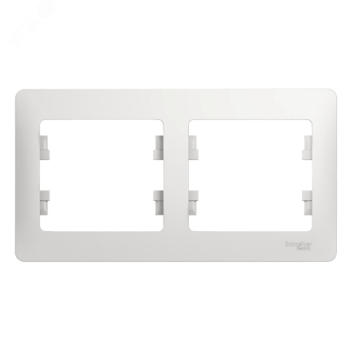 GLOSSA Рамка горизонтальная 2 поста белая GSL000102 Systeme Electric