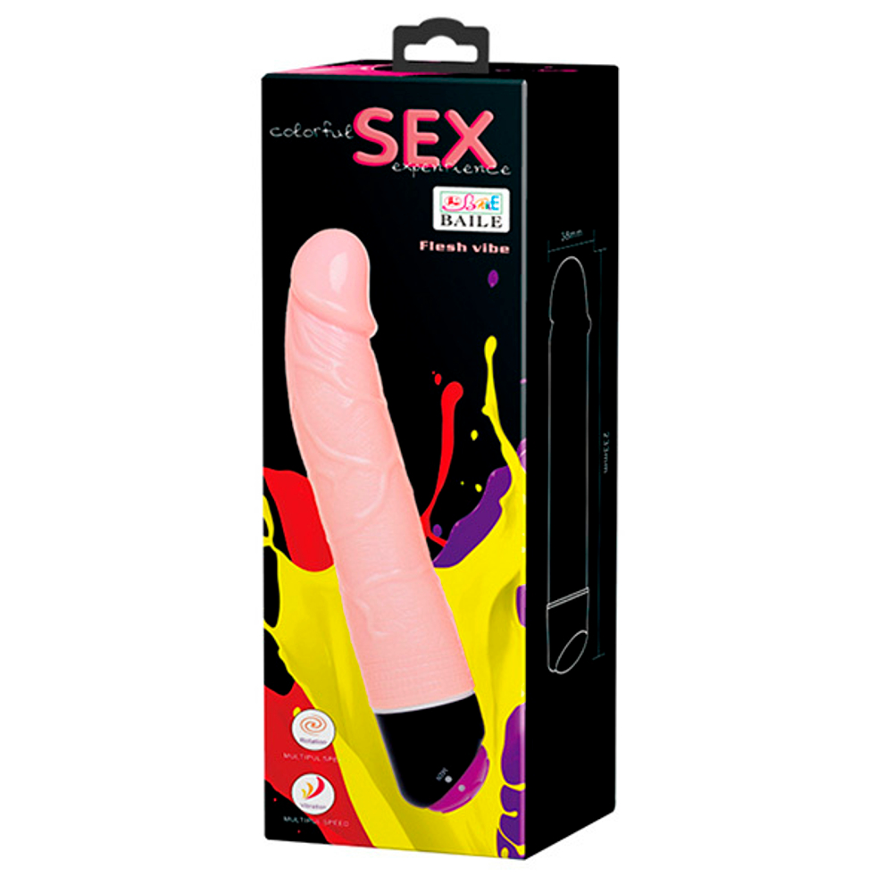 Телесный вибратор-ротатор 24см Baile Flesh Vibe BW-006099