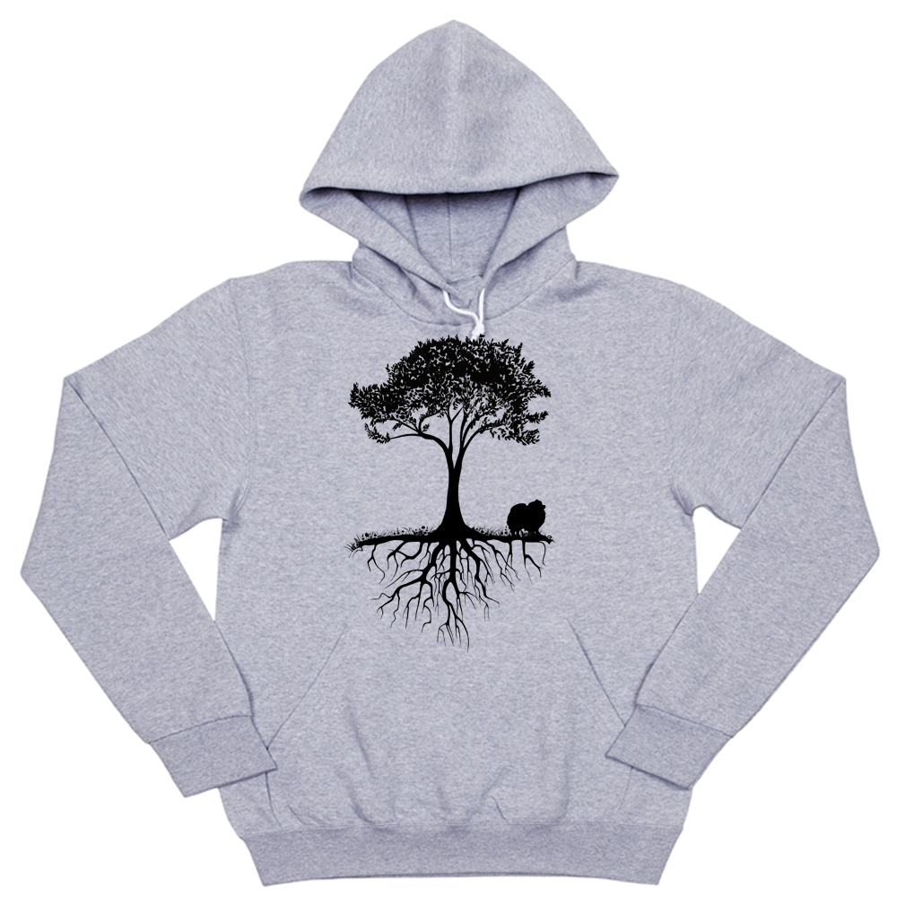 Толстовка "Шпиц у дерева"