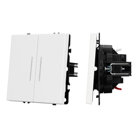 Механизм выключателя двухклавишный непроходной LED SWT-NOBE-MK02-SFPL-L-WH (230V, 10A) Arlight 054239