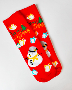 Носки НГ р.35-40 "New Year's magic" Снеговик на Красном