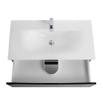 Тумба с раковиной подвесная BelBagno MARINO-CER-N-1000-2C-SO-NL-P Nero Lucido, раковина белая BB-8099-100