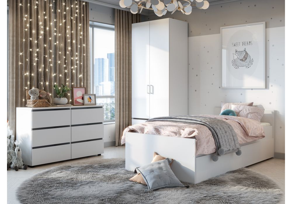 Комплект детской мебели Валенсия комплектация 1 белый текстурный