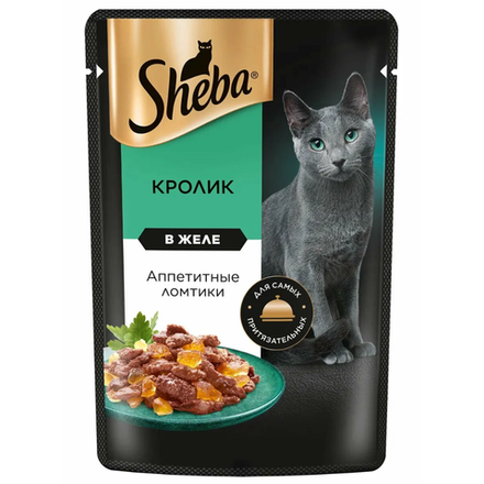 Влажный корм Sheba для кошек кролик в желе 75 гр