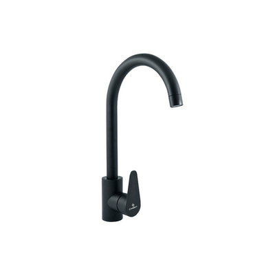 Смеситель для мойки с высоким изливом, одноручный, черный, СЛ-ОД-Ж27, Славен