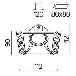 Встраиваемый светильник Точка / Dot 1*GU10 10 Вт Technical dl042-01-sq-b