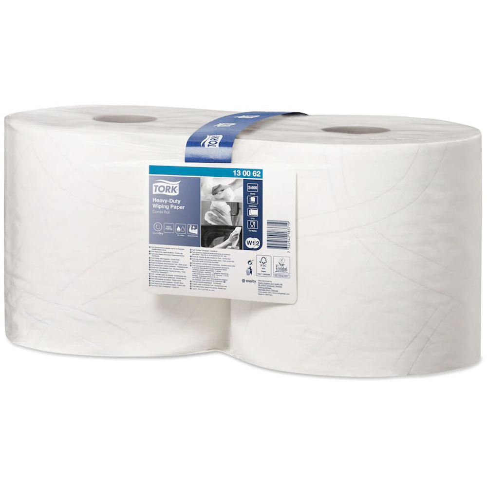 Протирочная бумага повыш. проч. Tork W1/W2 130062 2- х слойная 500 л (23,5х34 см) 170 м белая 2 шт. 1/1