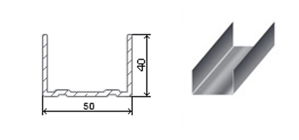 Профиль ПН 50*40*3000мм 0,5мм