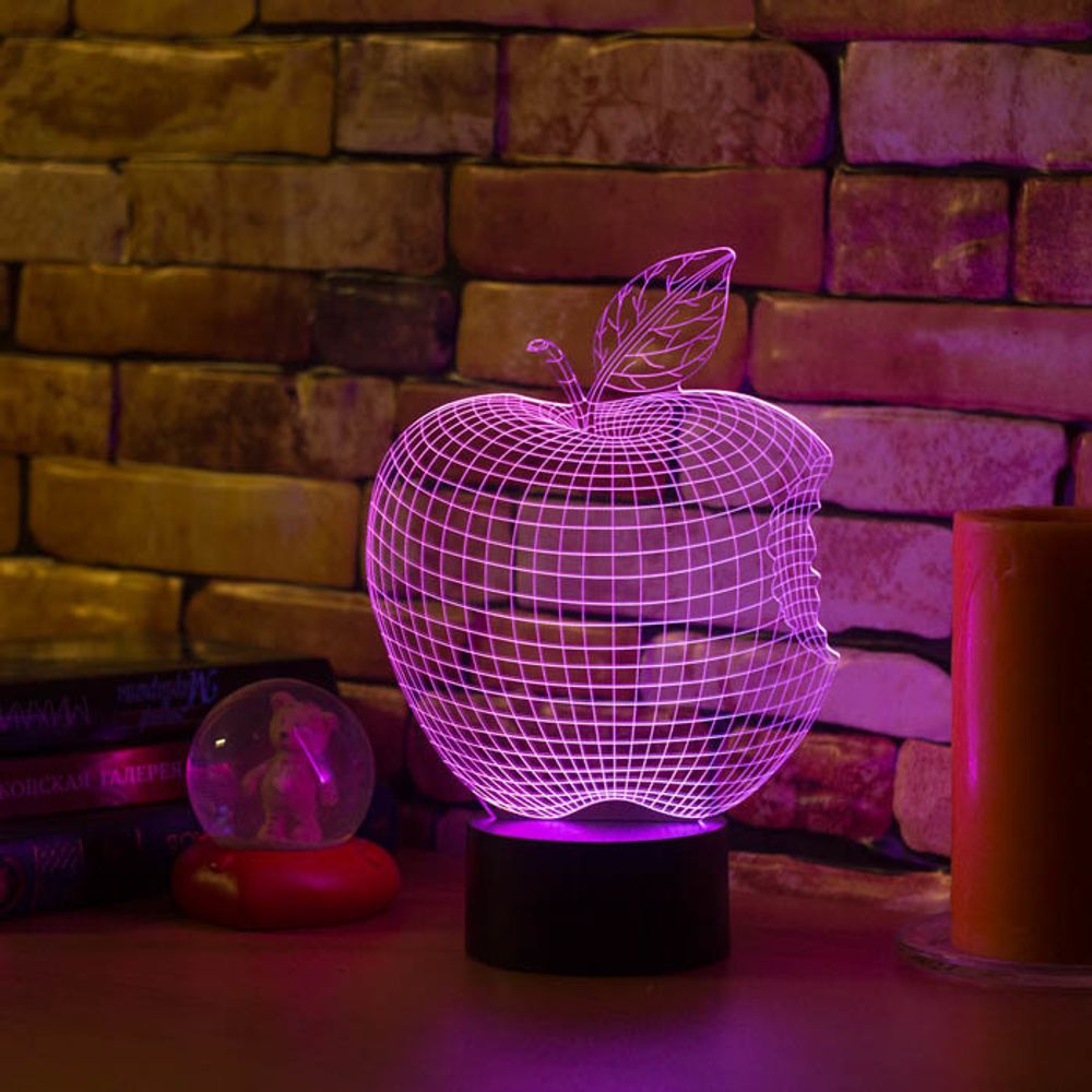 Ночник детский 3D Светильник Яблоко - Apple
