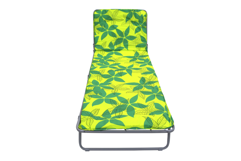 Кровать раскладная Стефания п/мягкая лист 10мм арт.С86а/123 (цвет ткани зеленый, желтый рис.листья (4 шт. в уп.)