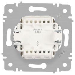 Переключатель Intro Accent 6-103-01М 10А-250В IP20 СУ AL/CU белый матовый | Intro