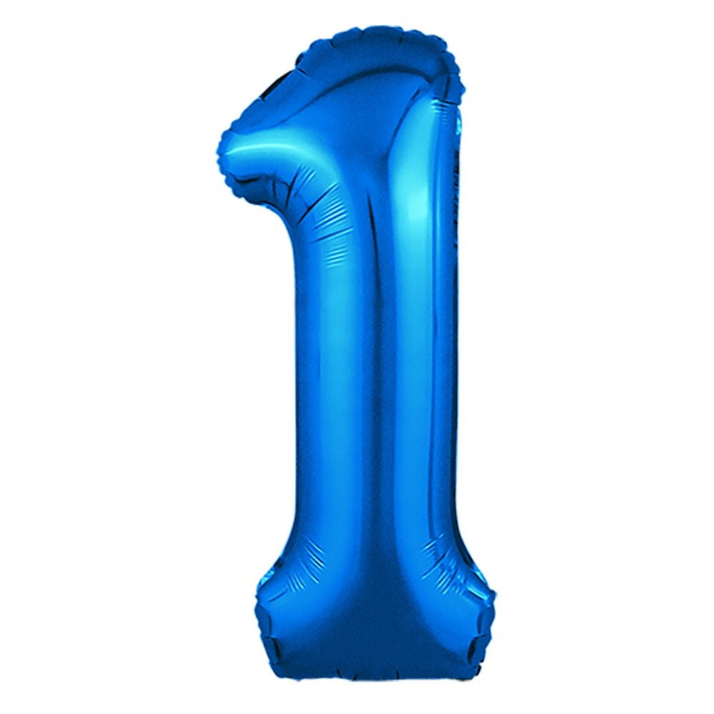 Шар фольгированный Цифра 1 101 см (Синий)