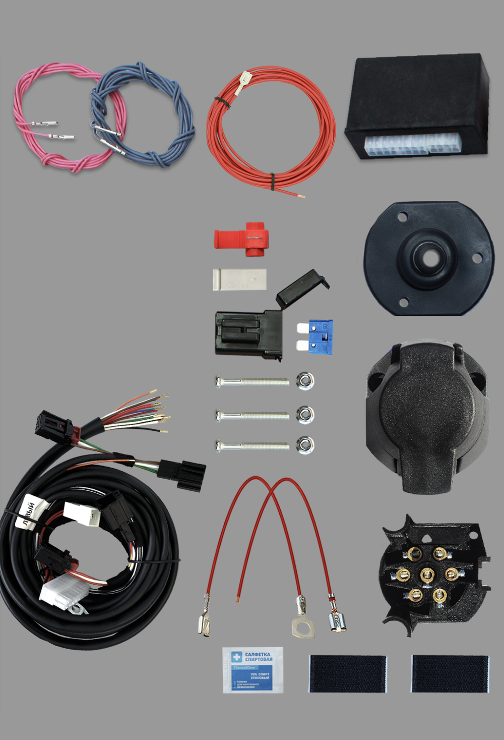 Комплект штатной электрики для фаркопа 7-pin Volkswagen Touareg ll 2010-2018 с блоком 7.2 (premium) - КонцептАвто KA SC 72 112 203
