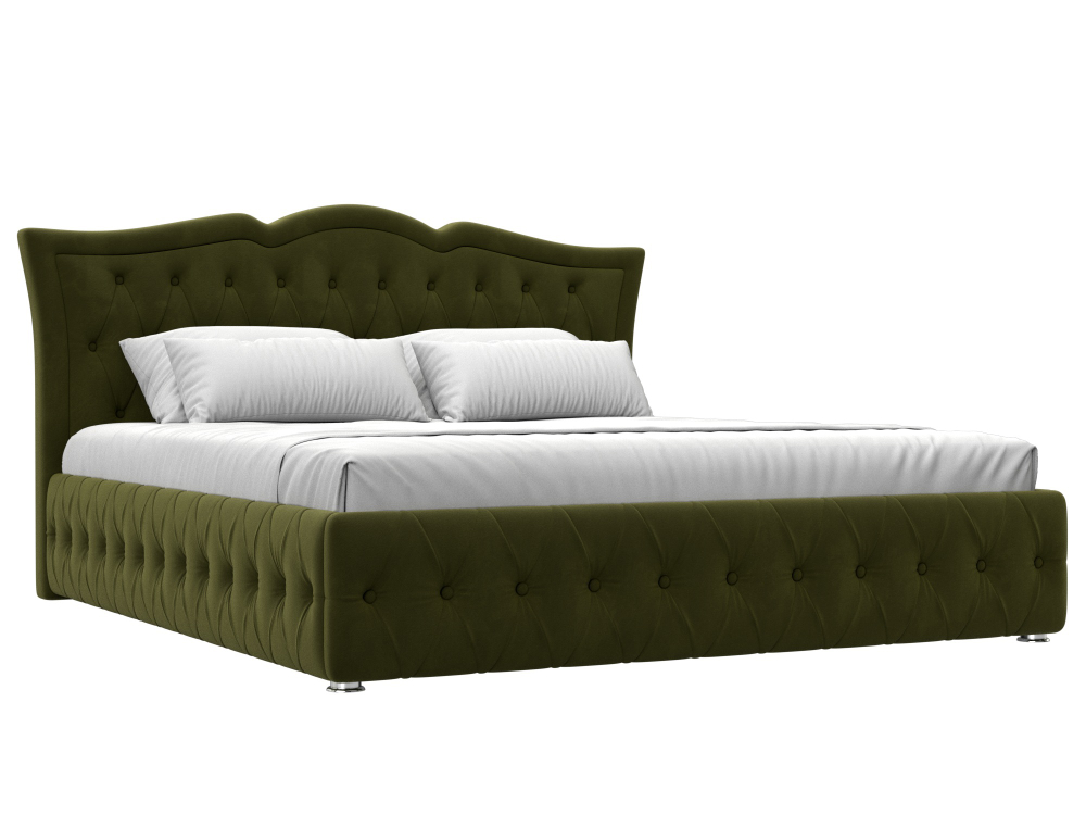 Кровать интерьерная Герда 180, Зеленый, Микровельвет, 108358