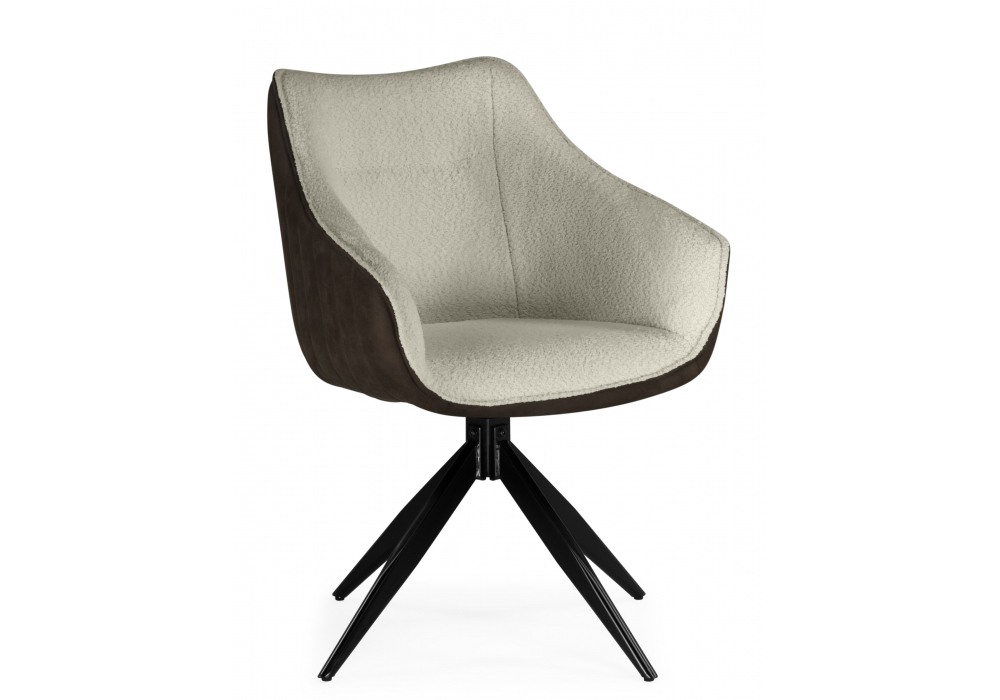 Стул на металлокаркасе Woodville Kansas brown, cream, black, ножки черные