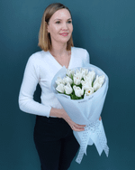 Букет из белых тюльпанов,15шт(00149)
