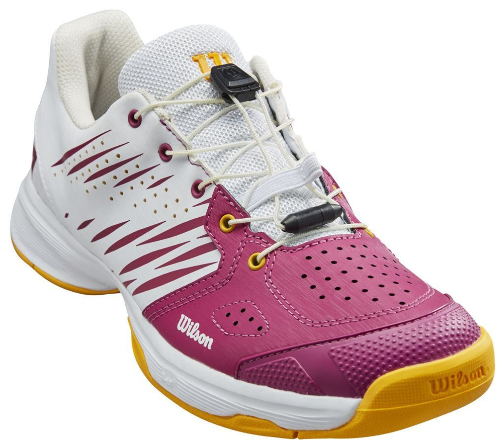 детские Кроссовки теннисные Wilson Kaos 2.0 QL Jr - baton rouge/white/saffron