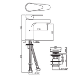 Jaquar, Смеситель для раковины Vignette Prime, 1-рычаж., Хром VGP-CHR-81011BCLW