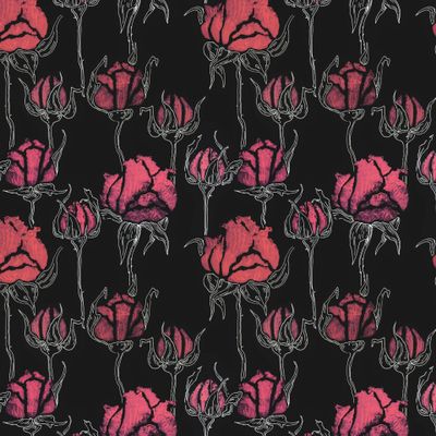 Красные розы на черном фоне (графика)