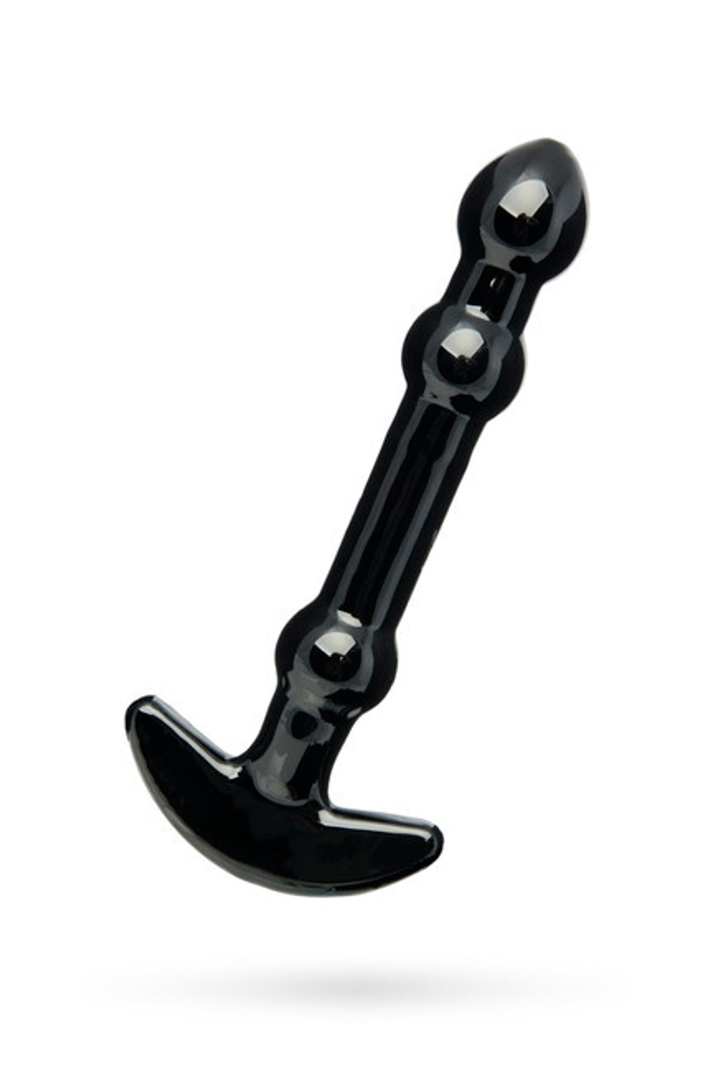 Элегантный черный фаллоимитатор из стекла (Цвет: черный)