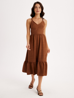 Сарафан льняной с завязками