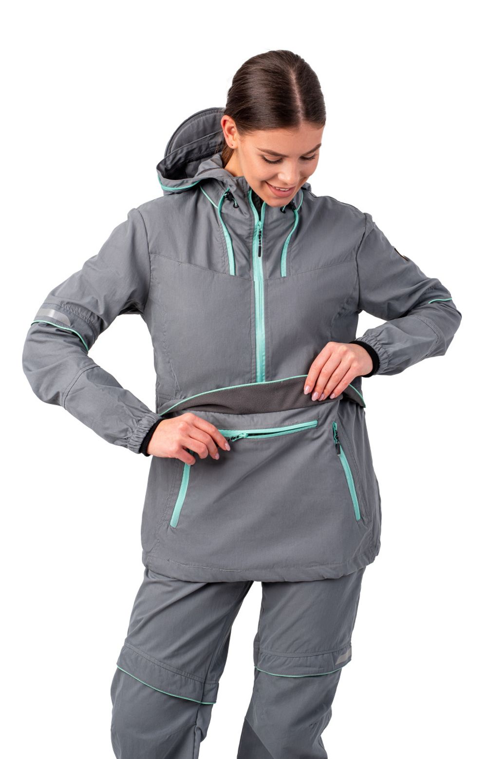 Костюм женский «Элит Барьер NEW» (смесовая, светло-серый, мята) Орион