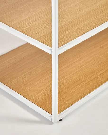 Yoana Тумба под TV из дубового шпона и белого металла 160 x 50 см