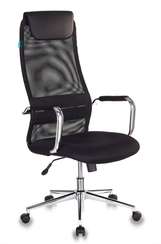 Кресло руководителя Бюрократ KB-9N черный TW-01 TW-11 сетка/ткань с подголов. крестов. металл хром