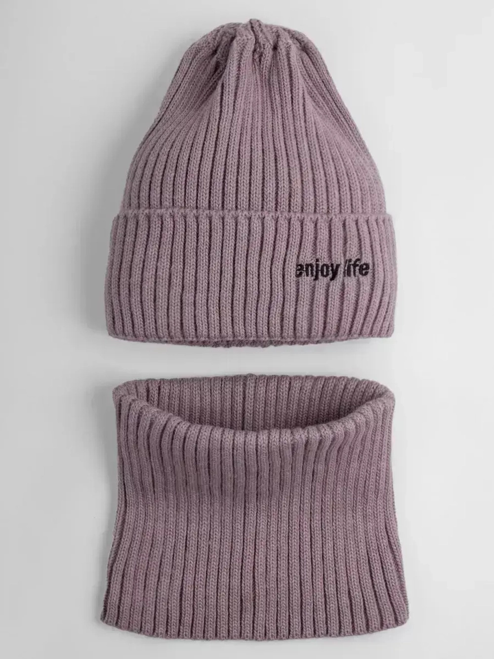 Шапка детская осенняя со снудом серая